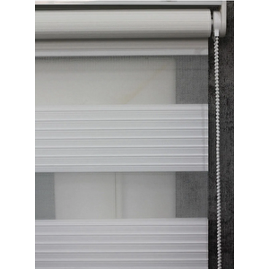 Geniş Plise Beyaz Zebra Stor 100x200 cm