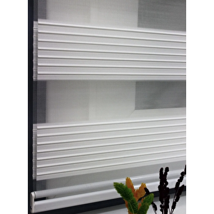 Brillant Geniş Plise Beyaz Zebra Stor