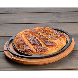 Lava Döküm Yuvarlak Pizza Krep Pankek Tavası Döküm Demir Yekpare Çift Kulplu Çap(ø)20cm.
