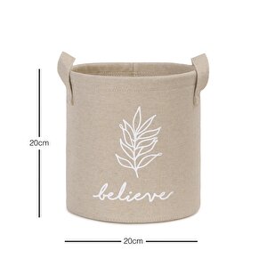 Ocean Home Textile Bej Renk Believe  Sepet 20 X 20 Cm