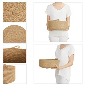 Ocean Home Textile Jüt Halat Sepet 30 X 12 Cm