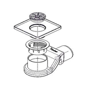 Twisty 8x8 Izgaralı Yer Süzgeci Ø32 Çap 1041-0593222-09