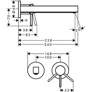 Fınorıs Tek Kollu Lavabo Bataryası Ankastre Duvara Monte 22.8 Cm Gaga Ile Krom 76050000