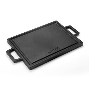 Döküm Dikdörtgen Çift Yön Izgara Hot Plate Döküm Demir Yekpare Çift Kulplu Ölçü 22x30cm.