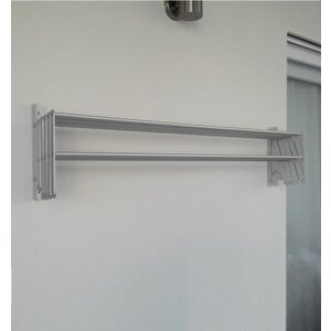 Çamaşır Balkon Kurutma Askısı Akordiyon Elbise Kurutmalık 70cm-9 Çubuk Alüminyum Duvar Montajlı duvara monte