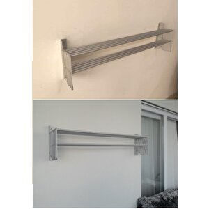 Çamaşır Balkon Kurutma Askısı Akordiyon Elbise Kurutmalık 70cm-9 Çubuk Alüminyum Duvar Montajlı duvara monte
