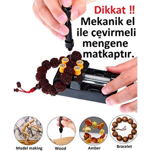 Mini Çok Amaçlı Detay Çalışma Mengenesi 57 Mm Ve Mekanik El Matkabı Seti 4.6mm 2 Li Matkap Ucu Set