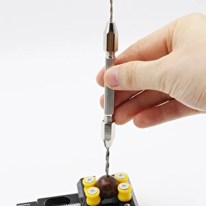 Mekanik El Matkabı Pim Mengenesi 24lü mikro Matkap Ucu Seti 2 Mandrenli Hassas Takı Saatci Boncuk yapım aleti