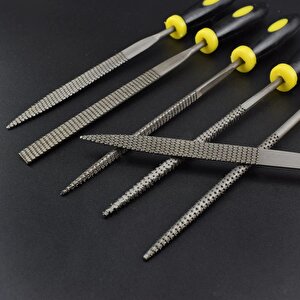 Mini Törpü Eğe Seti Plastik Saplı 14cm Ahşap Için Törpü 6 Parçalı Karbon Ege Takımı