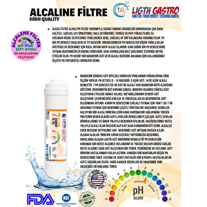 Li̇ght Gastro Montaj Dahil 14 Aşama 7 Filitre Gümüş İyonlu Tatlandırıcılı Mineral-alkali Filitreli Su Arıtma Cihazı