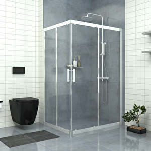Si̇lver Ri̇gel  6mm Şeffaf Cam Dikdörtgen Duşakabin 100x120 cm