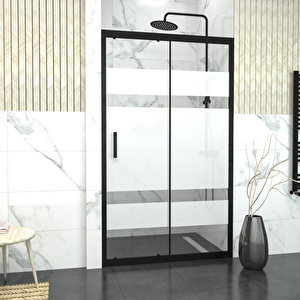 Black Capello 6mm Kumlama Cam 1 Sabit 1 Sürgü İki Duvar Arası Duşakabin