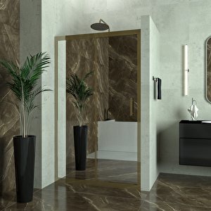 Bronze Capello 6mm Reflekte Cam 1 Sabit 1 Sürgü İki Duvar Arası Duşakabin 127 cm