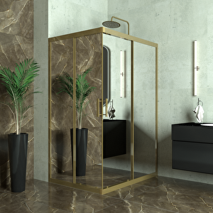 Bronze Ri̇gel 6mm Reflekte Cam Dikdörgen Duşakabin 70x140 cm