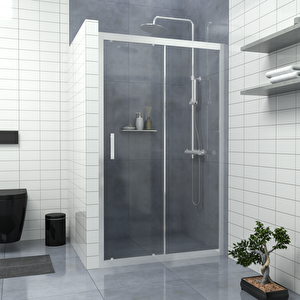 Si̇lver  Capello 6mm Şeffaf Cam 1 Sabit 1 Sürgü İki Duvar Arası Duşakabin 140 cm