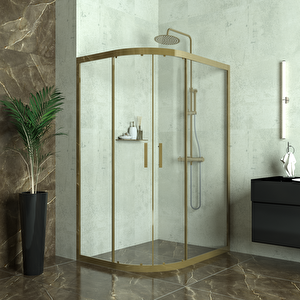 Bronze Si̇ri̇us 6mm Şeffaf Cam Asimetrik Oval Duşakabin 90x110 cm