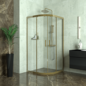 Bronze Ori̇on 6mm Şeffaf Cam Oval Duşakabin 80x80 cm