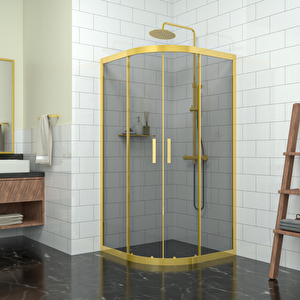 Gold Ori̇on 6mm Füme Cam Oval Duşakabin 120x120 cm