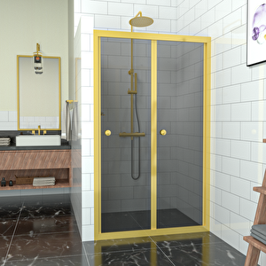 Gold Cori̇na Akordion Füme Cam Duşakabin 92 cm
