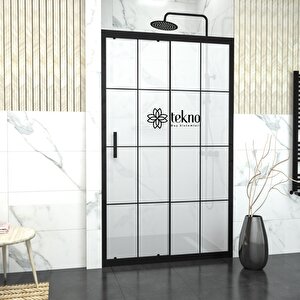 Black Capello 6mm Karolajlı Kumlamalı Cam 1 Sabit 1 Sürgü İki Duvar Arası Duşakabin 125 cm