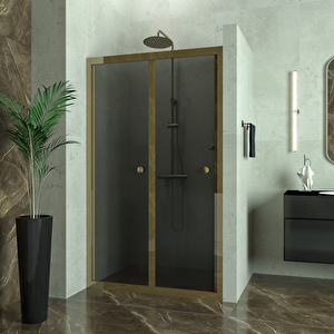 Bronze Cori̇na Akordion Füme Cam Duşakabin 89 cm
