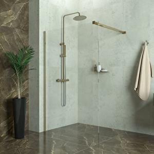 Bronze  Tetra 6mm Şeffaf Cam Seperatör Duşakabi̇n 95 cm