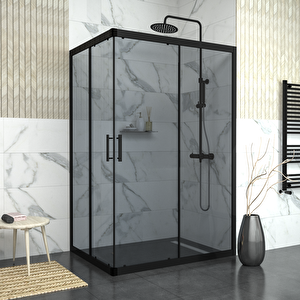 Black Ri̇gel 6mm Füme Cam Dikdörtgen Duşakabin