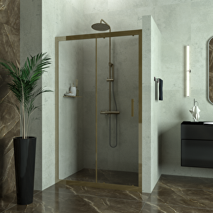 Bronze Capello 6mm Şeffaf Cam 1 Sabit 1 Sürgü İki Duvar Arası Duşakabin