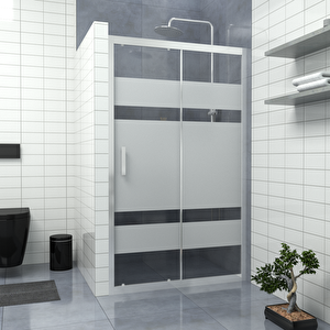 Si̇lver Capello 6mm Kumlamalı Cam 1 Sabit 1 Sürgü İki Duvar Arası Duşakabin 125 cm