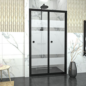 Black Cori̇na  Akordion Kumlamalı Cam Duşakabin 102 cm