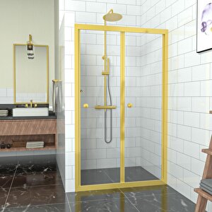 Gold Cori̇na  Akordion Şeffaf Cam Duşakabin 85 cm