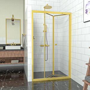 Gold Cori̇na  Akordion Şeffaf Cam Duşakabin 85 cm