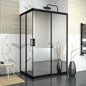 Black Ri̇gel 6mm Reflekte Cam Dikdörgen Duşakabin 70x100 cm