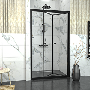 Black Cori̇na  Akordiyon Şeffaf Cam Duşakabin 72 cm