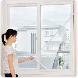 Forvet Çift Kanat Cırtlı Sineklik Pencere Seti 125x150 Cm + 4 Metre Bant Hediyeli