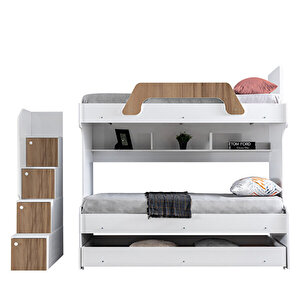 İnci Yavrulu Ranza - Ceviz + 2 Adet Comfort Yatak