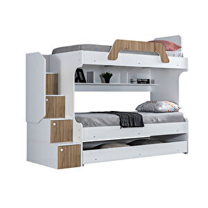 İnci Yavrulu Ranza - Ceviz + 2 Adet Comfort Yatak