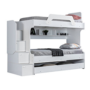 İnci Yavrulu Ranza -beyaz + 2 Adet Comfort Yatak