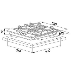 Fhnl 604 4g Xs E Inox Ankastre Ocak