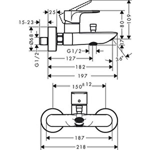 Hansgrohe Rebris E Banyo Bataryası - 72450000