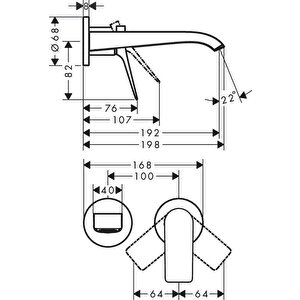 Vivenis Tek Kollu Lavabo Bataryası Ankastre Duvara Monte 19,2 Cm Gaga Ile - 75050000