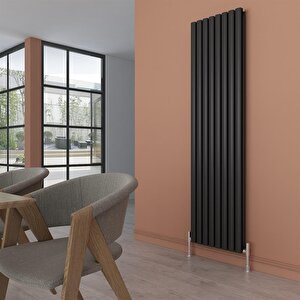 Tallis Double Alüminyum Radyatör 180x59cm Kumlu Siyah