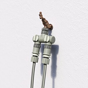 Çift Çıkışlı Musluk Aparatı 2 li Çeşme Vanası Vanalı Hortum Bağlantı Adaptörü