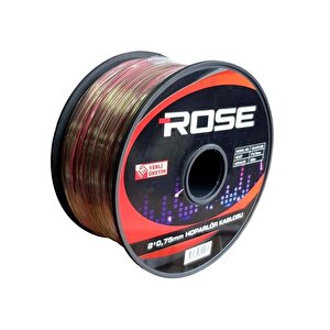 Rose 2x0.75mm Hoparlör Ses Sistemi Kablosu 200metre Şeffaf