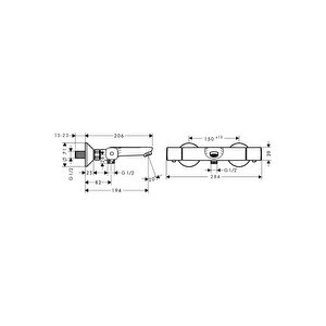 Hansgrohe Ecostat Termostatik Banyo Bataryası Aplike - Krom 13123000