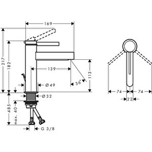 Hansgrohe Finoris Lavabo Bataryası 110 - 76020000