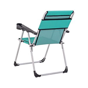 Katlanabilir Piknik Ve Kamp Sandalyesi - Bardaklıklı - Rock - Deniz Mavi (a-05)- 140kg Taşıma