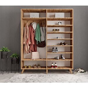 Sedef Portmanto Vestiyer Ayakkabılık Çam 160 Cm Montaj Dahil