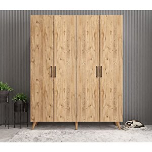 Sedef Portmanto Vestiyer Ayakkabılık Çam 140 Cm Montaj Dahil