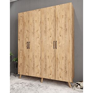 Sedef Portmanto Vestiyer Ayakkabılık Çam 140 Cm Montaj Dahil